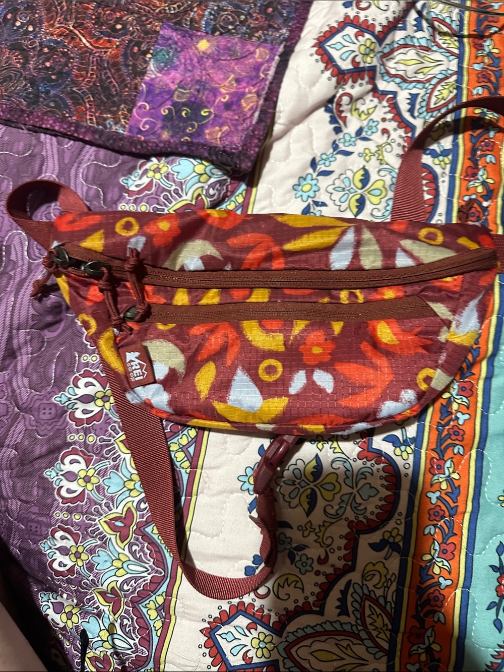 REI Red Floral Crossbody Waist Pack
